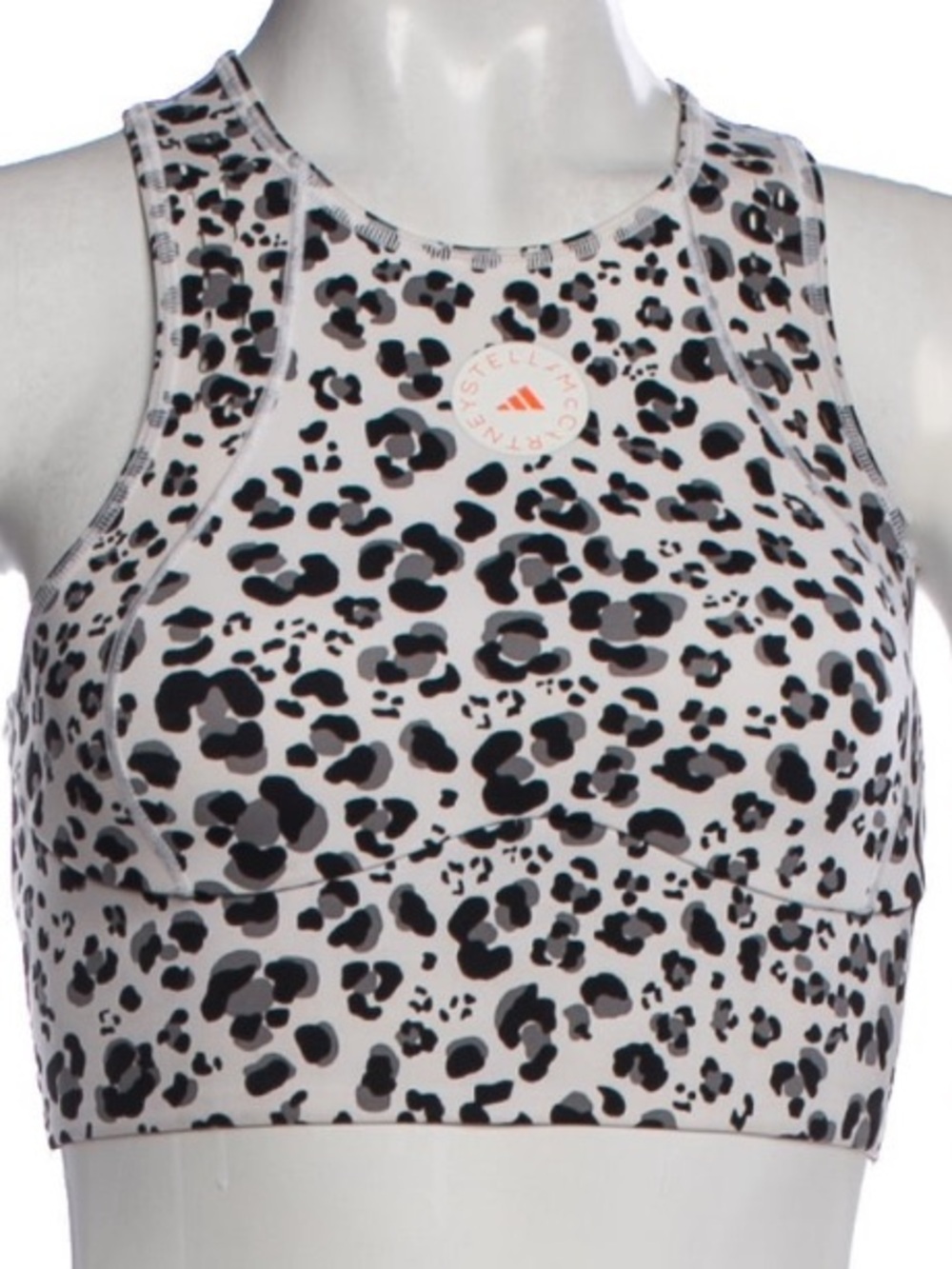 Adidas by Stella McCartney White Leopard Racerback Sports Bra🐆